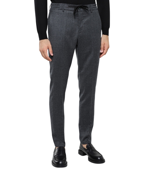 Straight fit trousers with elastic waistband