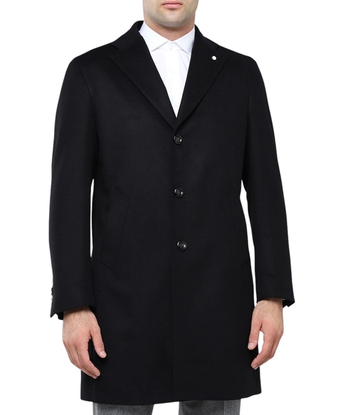 Long sleeve wool coat with button fastening