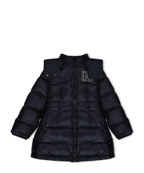 Quilted jacket with logo patch