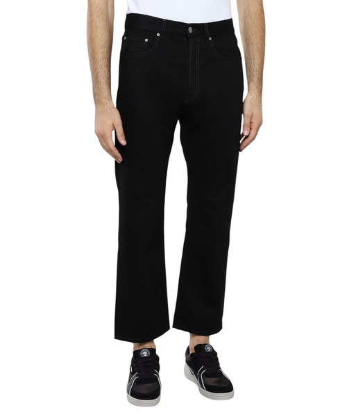 Logo detailed straight fit jeans