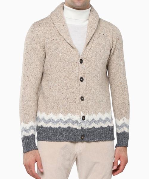Button fastening cardigan with long sleeves