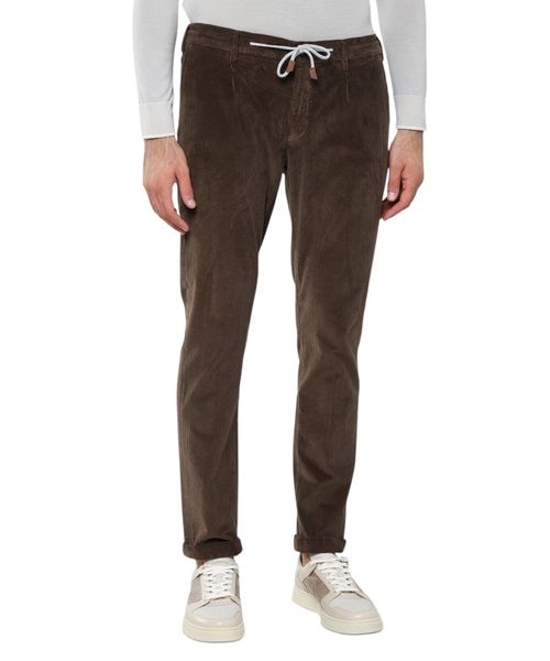 Брюки прямого кроя с эластичным поясом