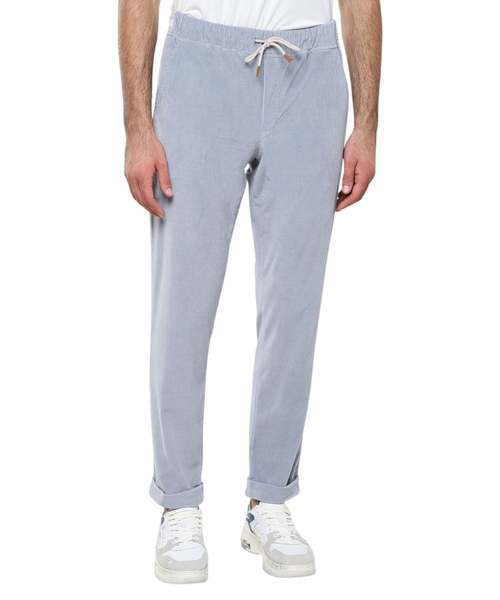 Straight fit trousers with elastic waistband