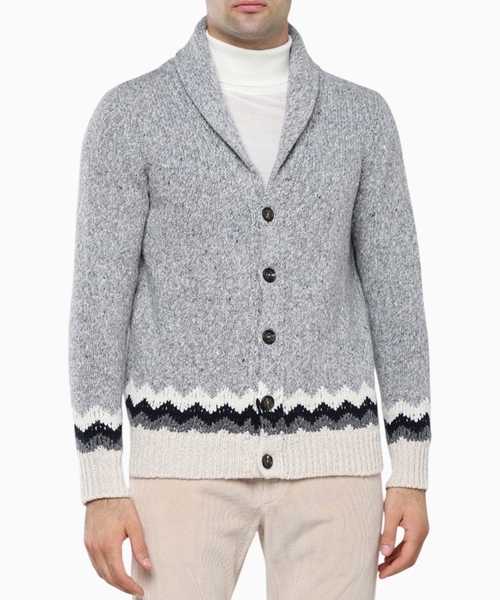 Button fastening cardigan with long sleeves