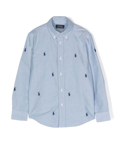 Logo embroidery embellished shirt