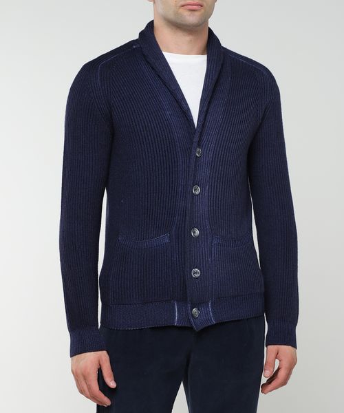 Button fastening cardigan with long sleeves