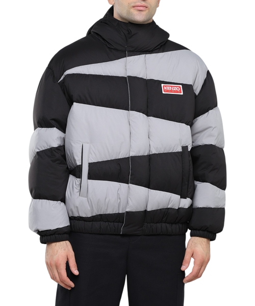 Quilted design long sleeve Dazzle Stripe jacket