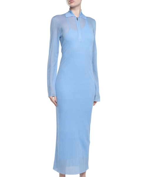 Платье с длинными рукавами и классическим воротником