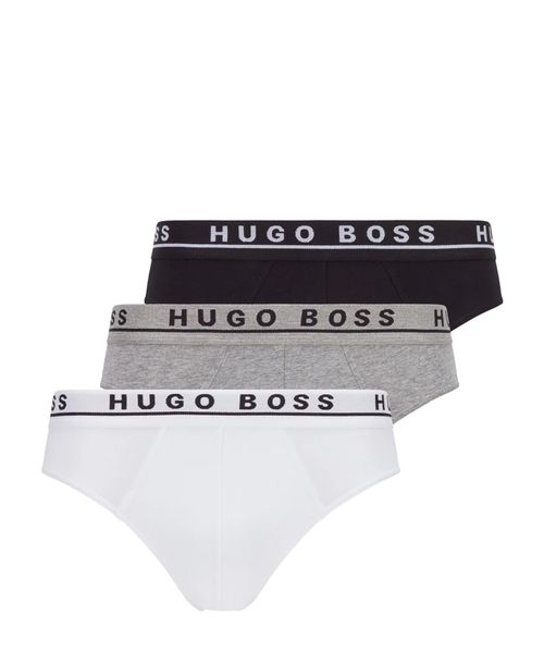 Three-pack of stretch-cotton underwear with logos
