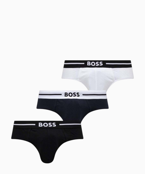 Three-pack of stretch-cotton underwear with logos