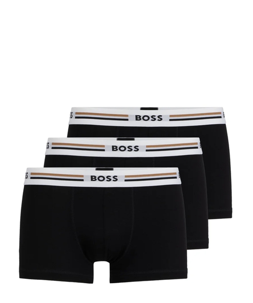 Three-pack of stretch-cotton boxer briefs with logos