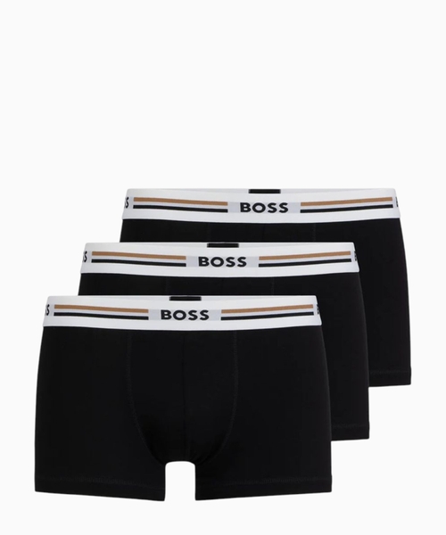 Three-pack of stretch-cotton boxer briefs with logos
