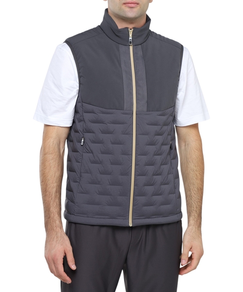 Quilted design sleeveless vest
