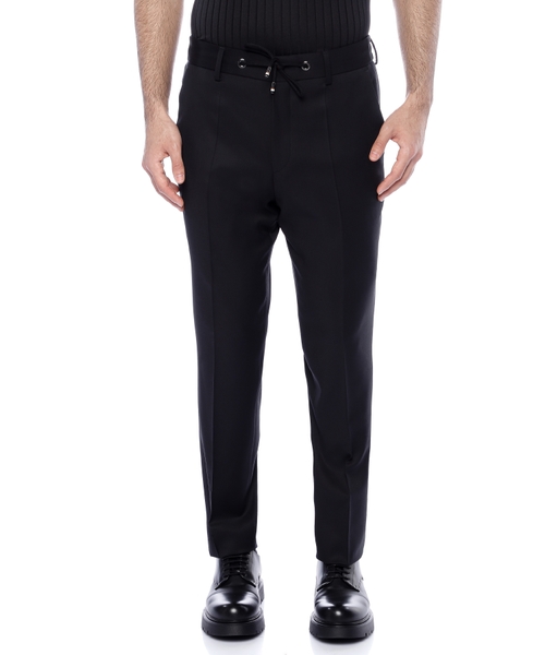 Straight fit trousers with elastic waist