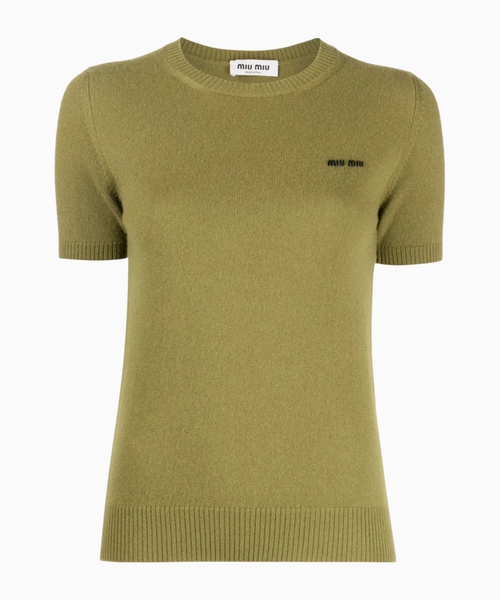 Logo embroidered cashmere jumper