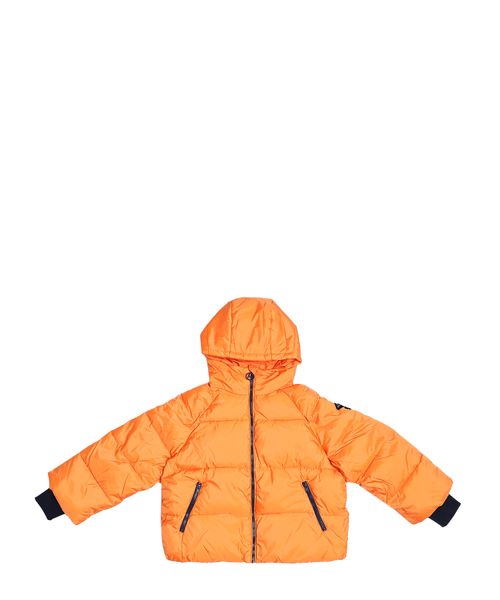 Quilted hooded jacket with logo detail