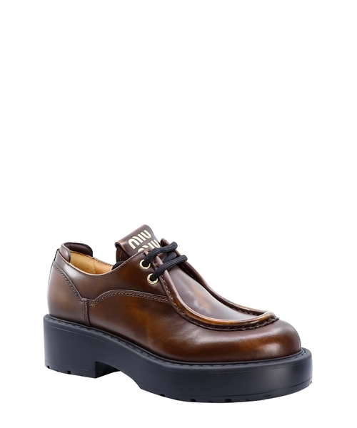 靴 \"miu miu\" pointed toe leather derby 靴 
