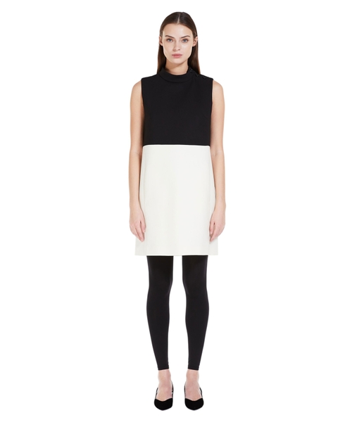 Fauno wool colorblocked shift minidress