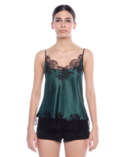Lace design silk pijama