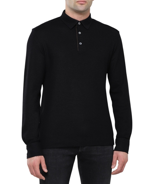 Поло прямого кроя с длинными рукавами