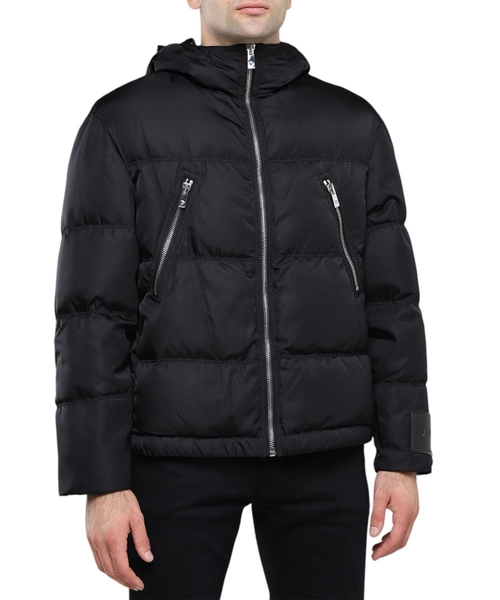 Стеганая куртка с капюшоном и длинными рукавами