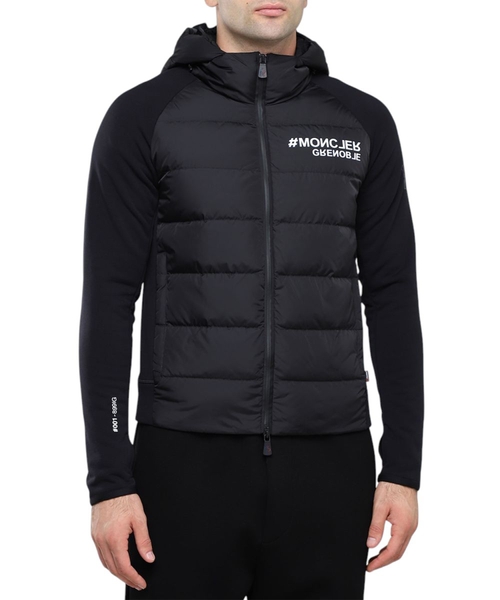 Quilted design hooded jacket with long sleeves
