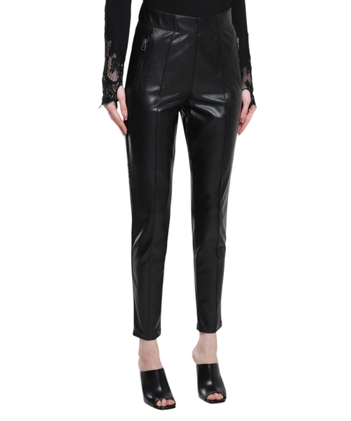Slim-fit leather trousers