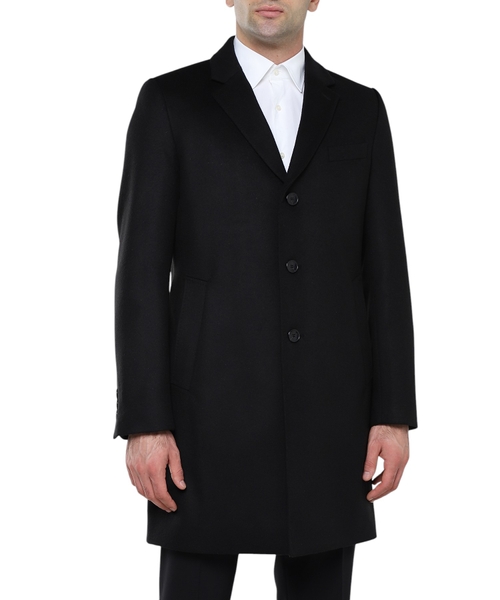 Virgin wool and cashmere long-sleeve coat