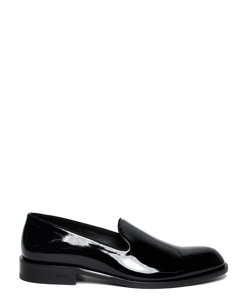 Patent leather effect loafers