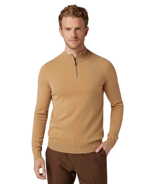 Zip fastening collar sweater