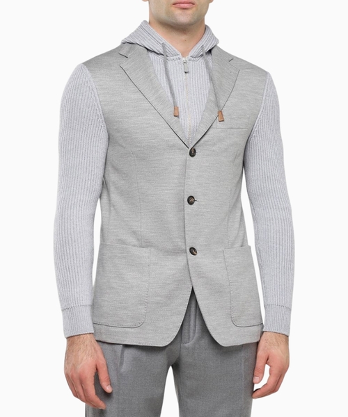 Long sleeve cardigan with zip fastening