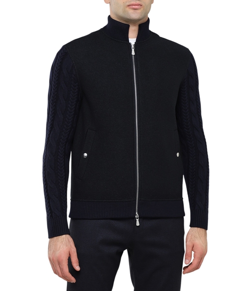 Long sleeve cardigan with zip fastening