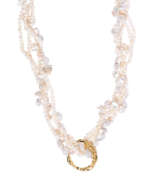Жемчужное ожерелье Full Moon в переплетённом стиле