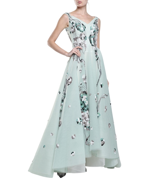 Sequin embellished dress with open back