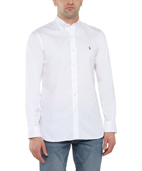 Рубашка прямого кроя с длинными рукавами