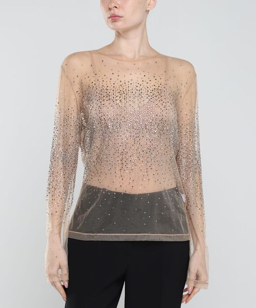 Long sleeve transparent top on sale