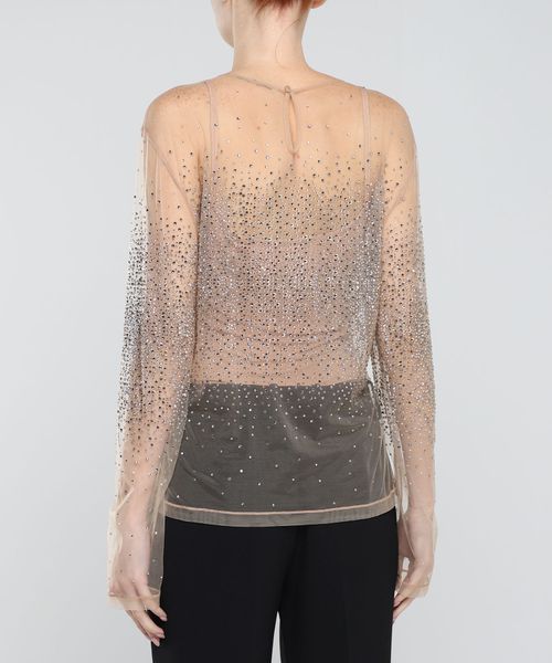 Isabel Marant Semi-transparent Leggings Embellished With Crystals In  Metallic