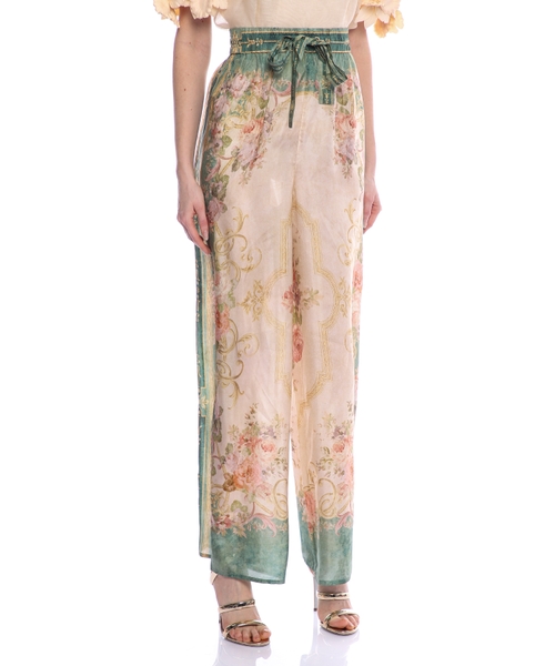 August printed silk wide-leg pants | Emporium