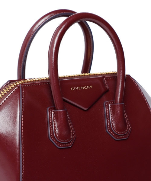 ハンドバッグ Givenchy Burgundy Leather Small Antigona Handbag GIVENCHY Antigona Small Aubergine Leather Shoulder Bag Burgundy
