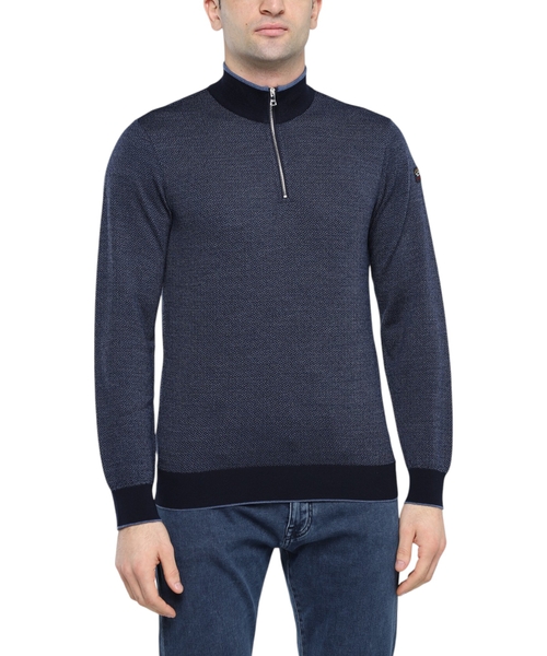 Zip fastening collar sweater