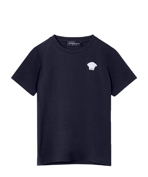 Cotton T-shirt with logo applique