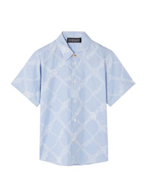 Straight-fit shirt with short sleeves