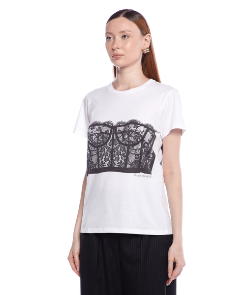 【ALEXANDER McQUEEN】ACE CORSET SHORT SLEEVE T SHIRT ALEXANDER McQUEEN】ACE CORSET SHORT SLEEVE T SHIRT