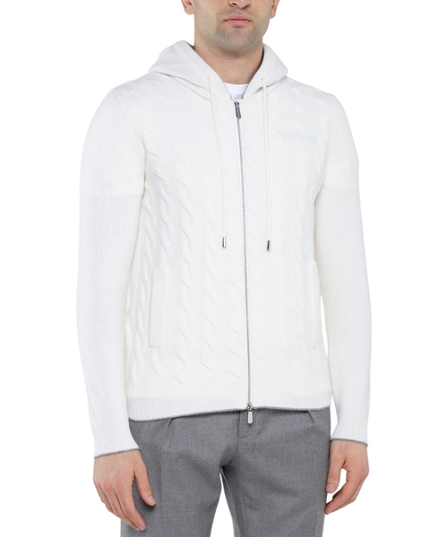 Zip-up cardigan with hood