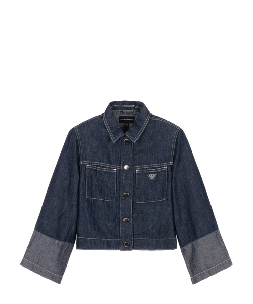 Loqo printli cins gödəkçə