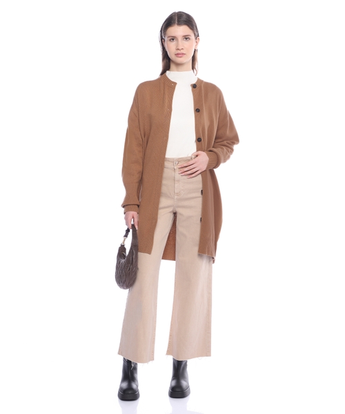 Tシャツ・カットソー SALVATORE FERRAGAMO Brown Cashmere Cardigan Draped cashmere cardigan in brown - Ferragamo | Mytheresa