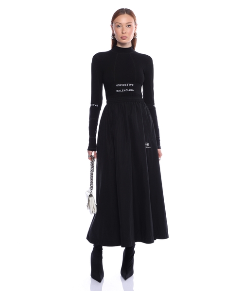 Logo embroidered midi skirt | Emporium