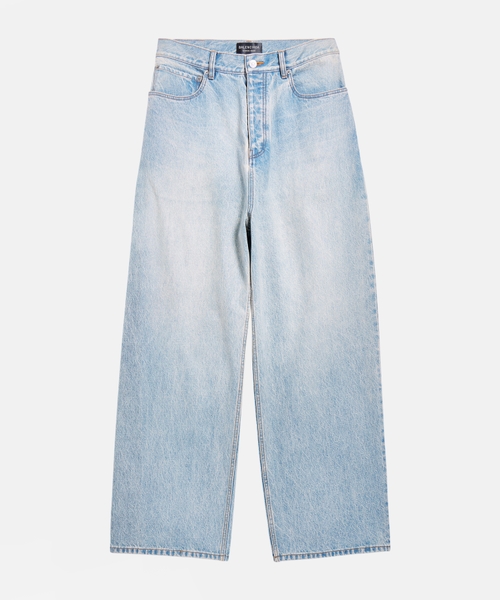 Джинсы широкого кроя с завышенной талией