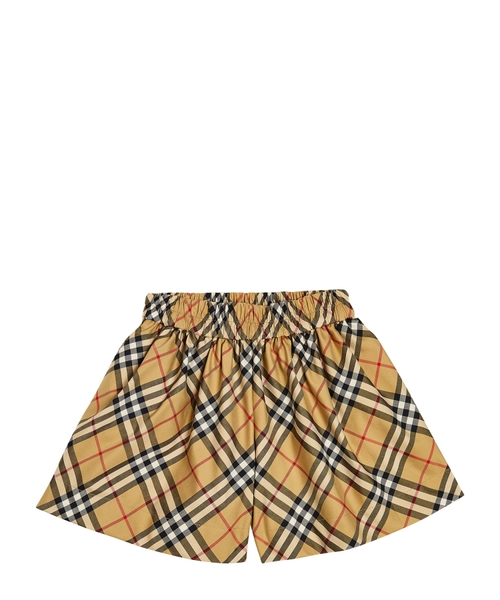 Damalı elastik belli şort