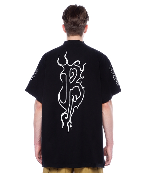 ENFOLD DECORATIVE WAVE T－SHIRT BLACK ENFOLD DECORATIVE WAVE T－SHIRT BLACK 24SS ENFOLD DECORATIVE